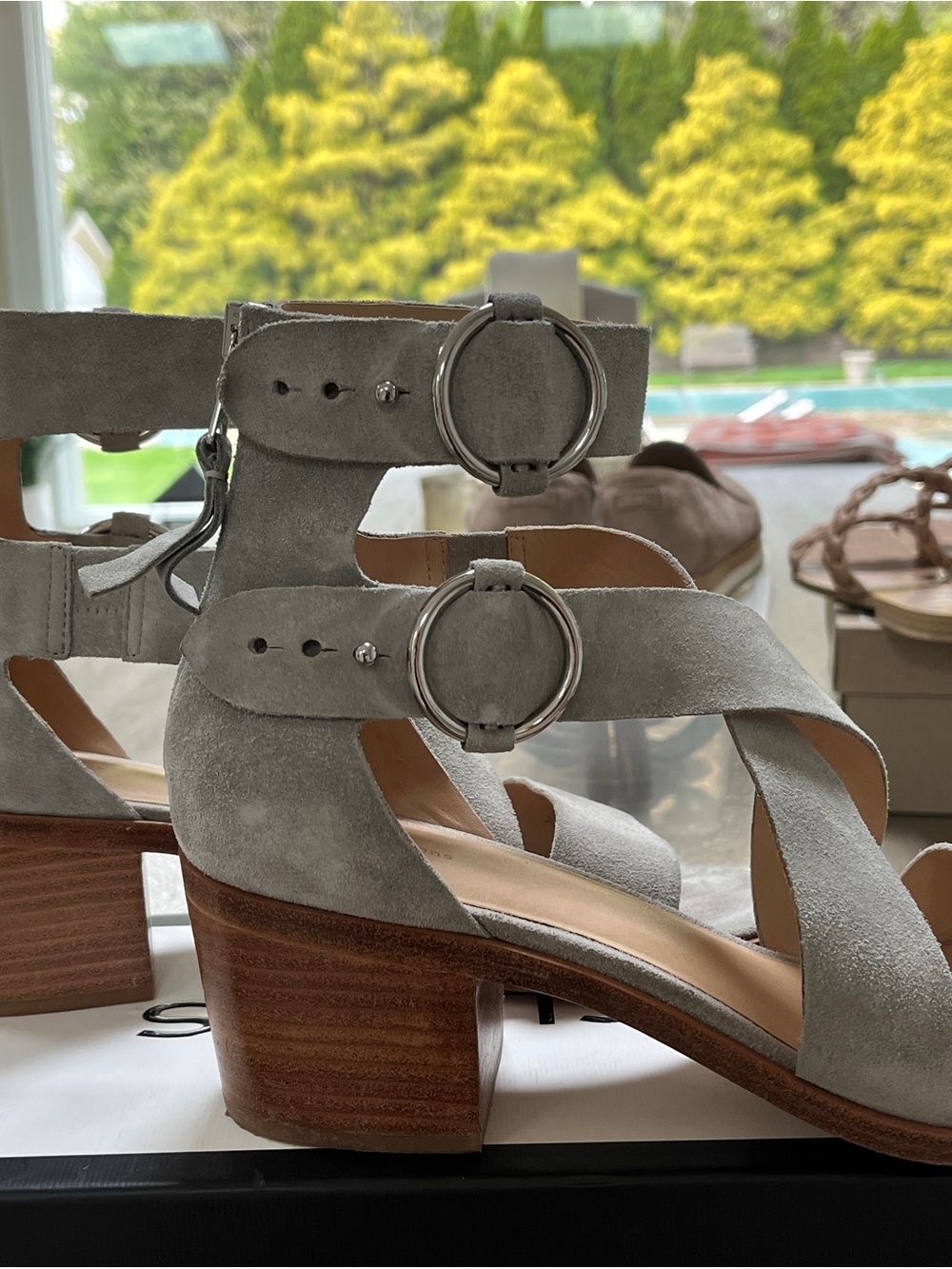 Rag & Bone Gray Suede Crisscross Ankle Strap Sandals - Women - Picture 2 of 11
